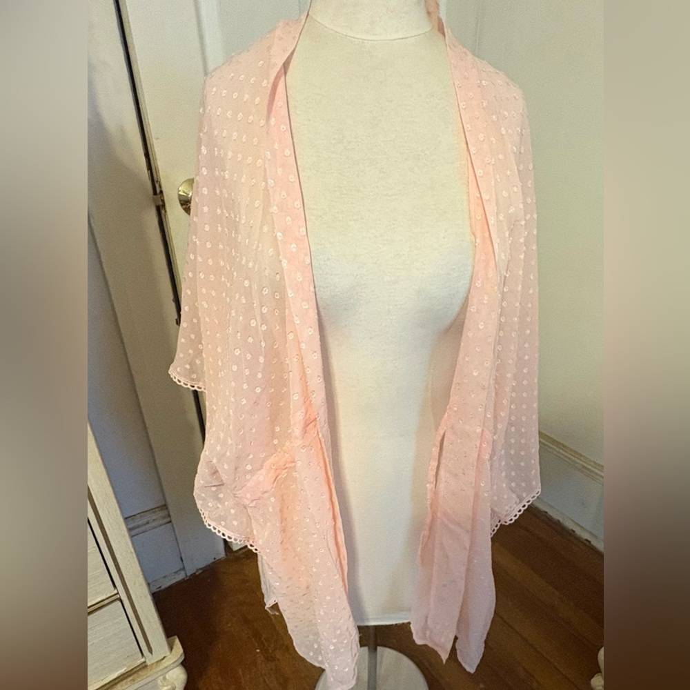 Time and Tru Pink Sheer Kimono Top